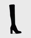 Kenneth Cole Josie Suede Tall Knee Heeled Boot In Black