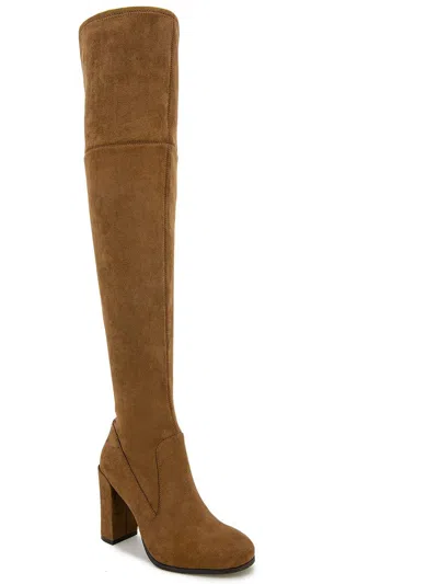 Kenneth Cole Josie Womens Faux Suede Block Heel Over-the-knee Boots In Brown