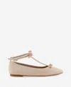 Kenneth Cole Juliet Leather Bow T-strap Flat In Sand Leather