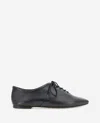 Kenneth Cole Justice Box Toe Lace Up Flat In Black Leather