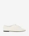 Kenneth Cole Justice Box Toe Lace Up Flat In Ecru Leather