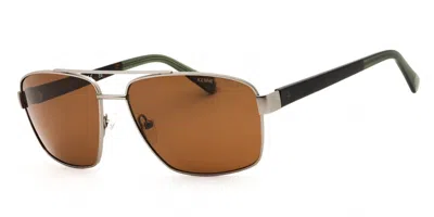 Kenneth Cole Kc00054 Polarized 11h Men's Sunglasses Silver Size 59 In Brown
