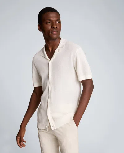 Kenneth Cole Knit Camp Shirt In Blue