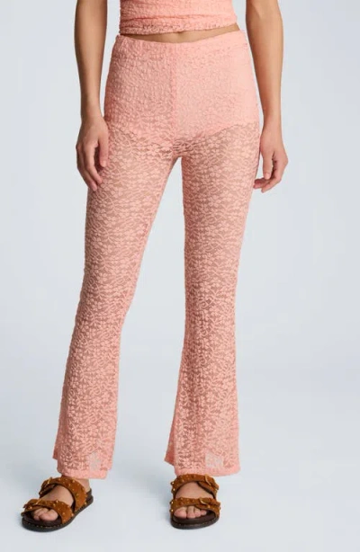 Kenneth Cole Stretch Lace Pull On Flare Pant With Inner Short In Pink