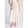 Kenneth Cole Pull-on Side Slit Midi Skirt In Neutral