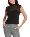 Kenneth Cole Layer Mock Neck Tank In Black