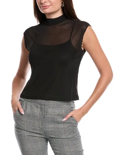 Kenneth Cole Layer Mock Neck Tank In Black
