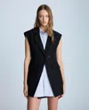 Kenneth Cole Layered Vest With Detachable Front Shirt In Black,pale Sky