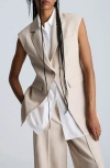 Kenneth Cole Layered Vest With Detachable Shirt Inset In Lt Bronze Multi