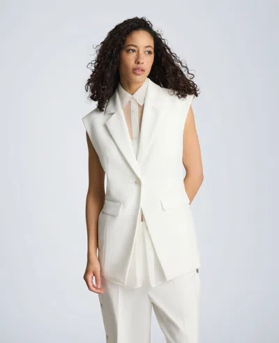 Kenneth Cole Layered Vest With Detachable Shirt In White