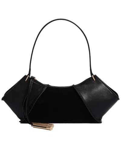Kenneth Cole Leather Medium Crossbody Shoulder Handbag In Black