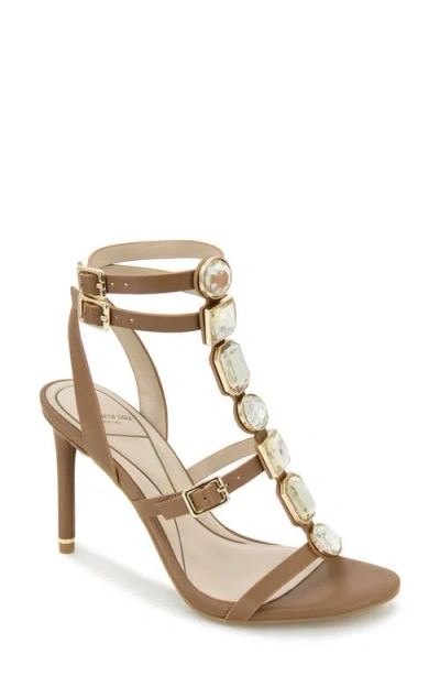 Kenneth Cole Lilath Embellished Ankle Strap Sandal In Brown