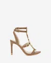 Kenneth Cole Lilath Jewel Leather Strap Heel In Brown