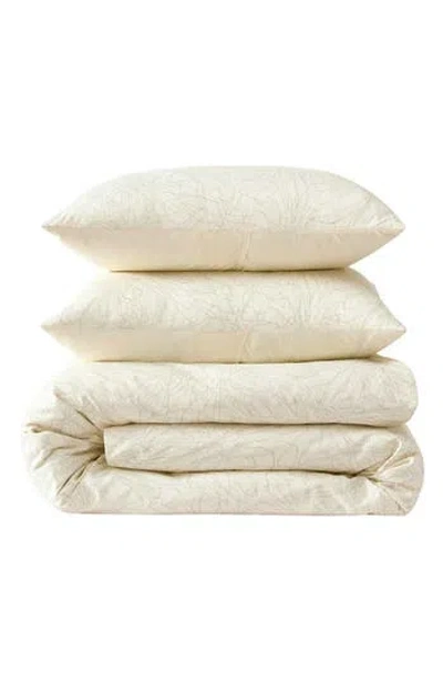 Kenneth Cole Linear Floral 3-piece Duvet Cover Set In Neutral