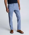 Kenneth Cole Linen Blend Slim Fit Flat Front Chino Pant In Med Blue