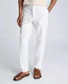 Kenneth Cole Linen Blend Slim Fit Flat Front Chino Pant In White