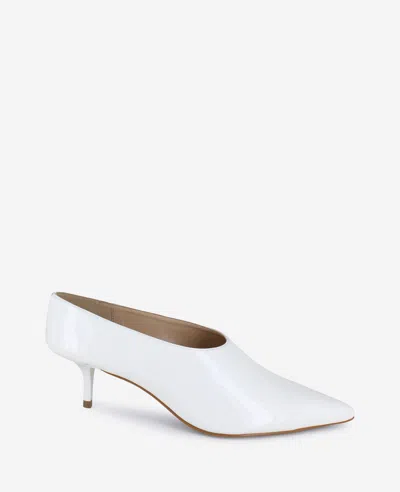 Kenneth Cole Linxie Patent High Vamp Pump In White