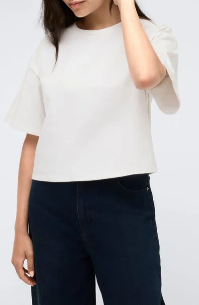 Kenneth Cole Logo Heatseal Cotton Heavyweight T-shirt In Pure White