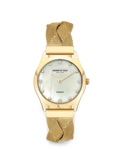 Kenneth Cole 로고 디테일 34mm 시계 In Gold