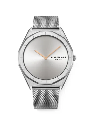 Kenneth Cole 로고 디테일 42mm 시계 In Metallic