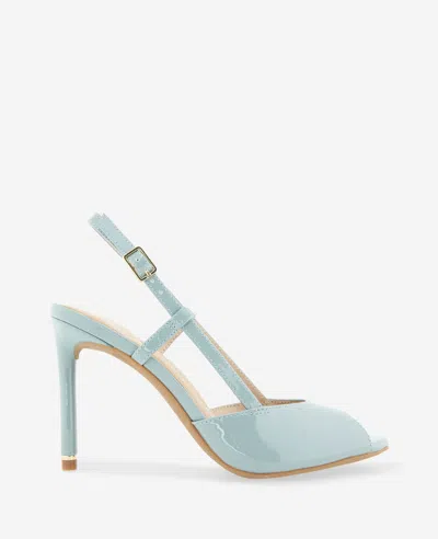 Kenneth Cole Londyn Patent Peep Toe Heel In Blue