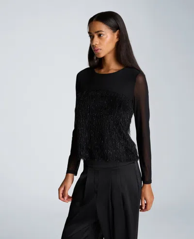 Kenneth Cole Long Sleeve Pullover In Black