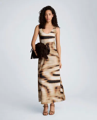 Kenneth Cole Long Slip Dress In Multi