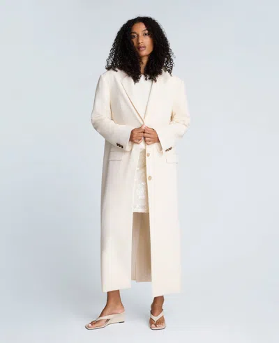 Kenneth Cole Long Tailored Coat In White