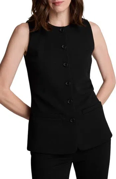 Kenneth Cole Longline Knit Sweater Vest In Black
