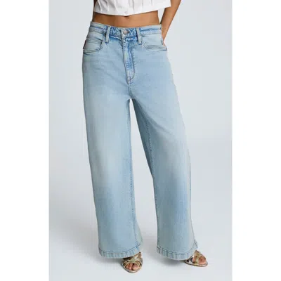 Kenneth Cole Low Rise Wide Leg Jeans In Blue
