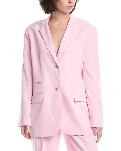 Kenneth Cole Luxe Twill Boyfriend Jacket In Pink