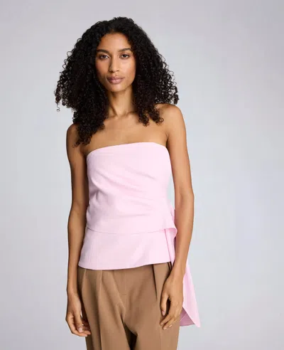 Kenneth Cole Luxe Twill Draped Front Bustier In Pink