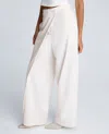 Kenneth Cole Luxe Twill Fly Front Asymmetrical Crossover Pant In White