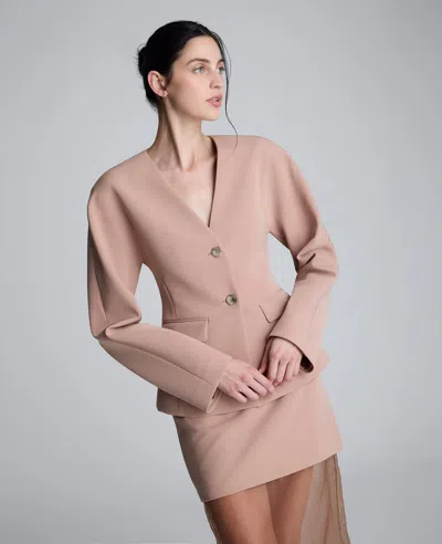 KENNETH COLE Luxe Twill Rounded Shoulder Jacket
