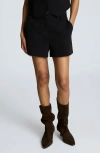 Kenneth Cole Luxe Twill Fly Front Short In Black