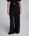 Kenneth Cole Luxe Twill Side Pleat Wide Leg Pant In Black