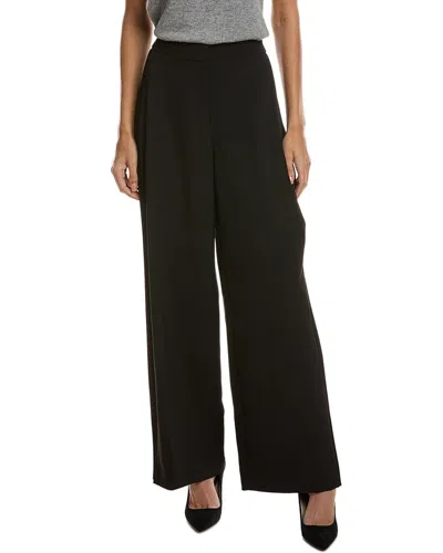 Kenneth Cole Luxe Twill Side Pleat Wide Leg Pant In Black