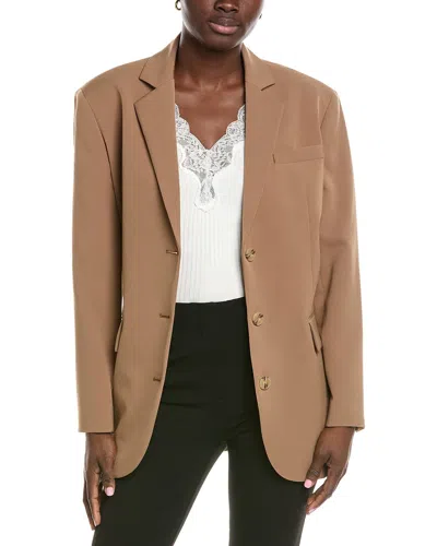 Kenneth Cole Luxe Twill Slim Jacket In Brown