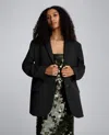 Kenneth Cole Luxe Twill Three Button Boyfriend Blazer In Black