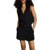 Kenneth Cole Luxe Twill Three Button Vest In Black