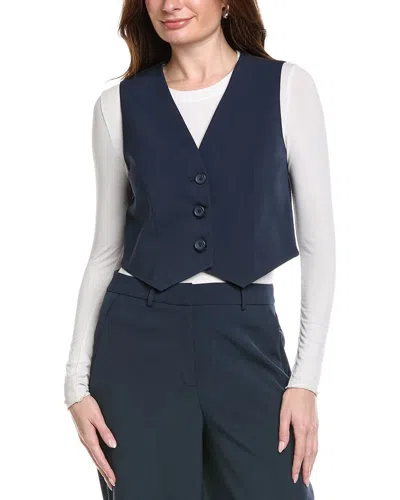 Kenneth Cole Luxe Twill Vest In Blue