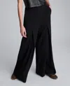 Kenneth Cole Luxe Twill Wide Leg Inverted Pleat Front Pant In Black