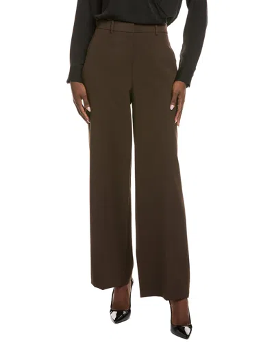 Kenneth Cole Luxe Twill Wide Leg Pant In Brown