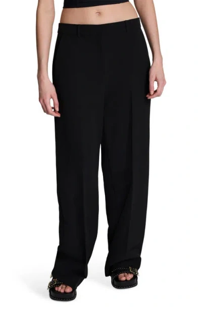 Kenneth Cole Luxe Twill Wide Leg Pants In Black