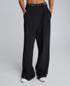 Kenneth Cole Luxe Twill Wide Leg Pleat Front Pant In Black