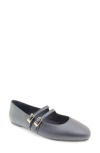 Kenneth Cole Mackenzie Mary Jane Flat In Black Leather