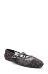 Kenneth Cole Mackenzie Mary Jane Flat In Leopard Mesh