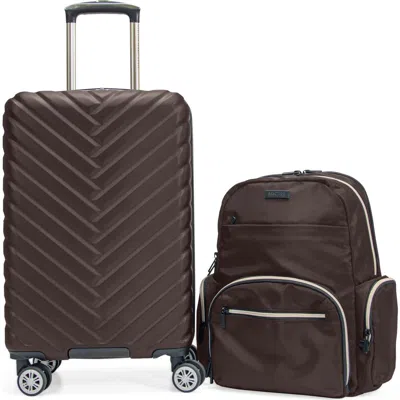 Kenneth Cole Madison Square 2-piece Hardside Carry-on Luggage & Backpack Set In Brown