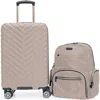Kenneth Cole Madison Square 2-piece Hardside Carry-on Luggage & Backpack Set In Brown