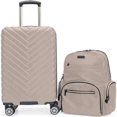 Kenneth Cole Madison Square 2-piece Hardside Carry-on Luggage & Backpack Set In Brown